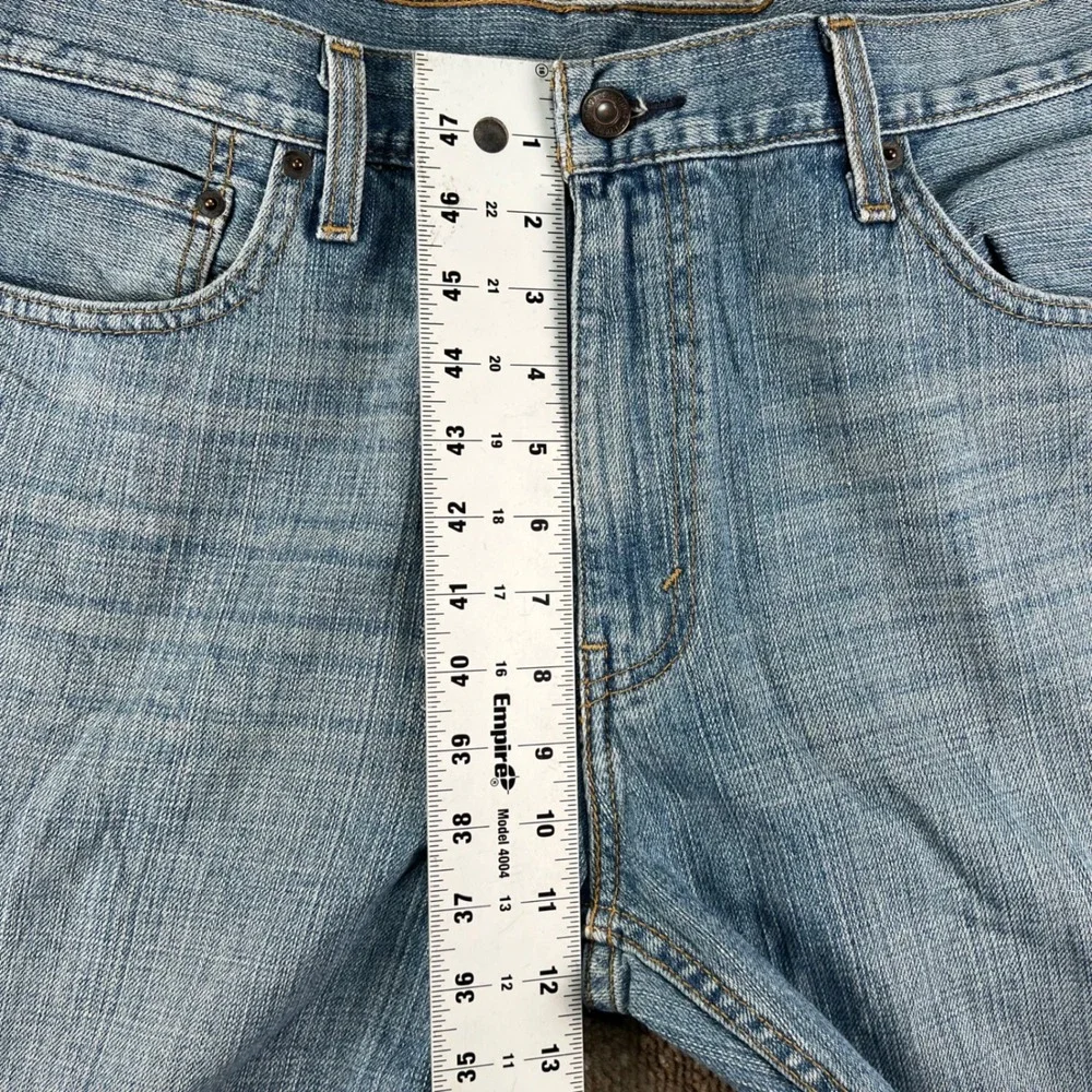 Levis 569 Loose Straight Leg Jeans Mens 34x34 Light Wash Blue Denim Whiskering